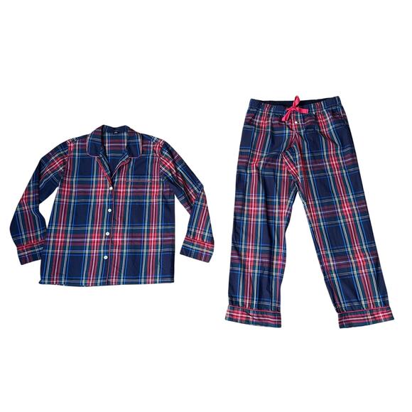 J.Crew Vintage Pajama Set Stewart Tartan Size Medium Red Green - Picture 2 of 9